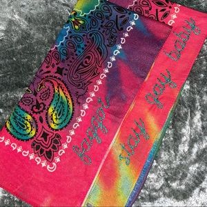 Hand embroidered tie dye bandanas